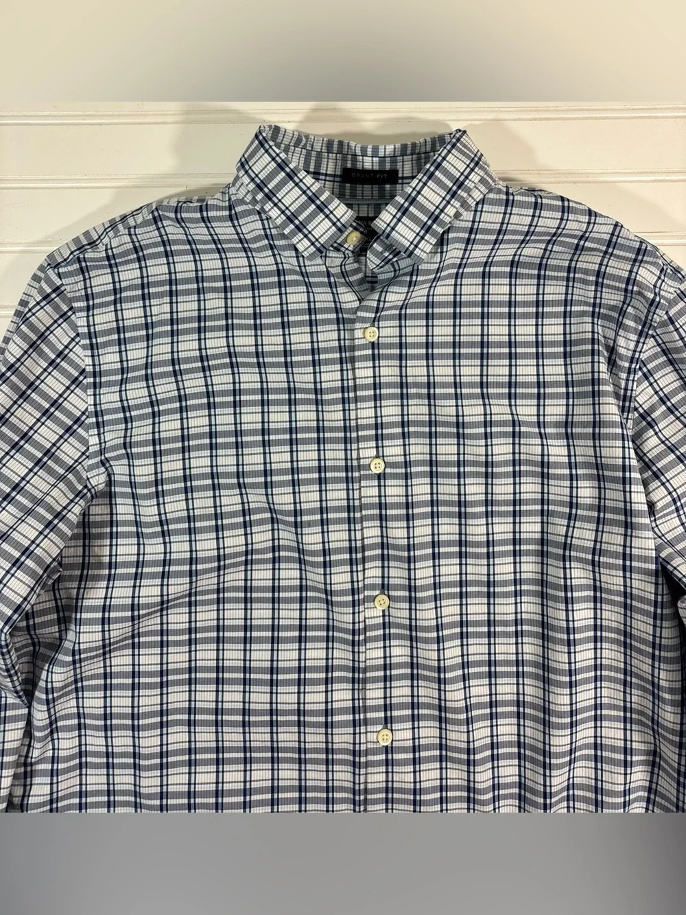 Banana Republic Grant Fit No Iron Shirt Men’s Size XL 120s Pima Cotton Plaid
